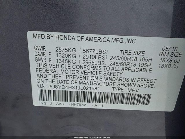2018 ACURA MDX 5J8YD4H31JL021681 Photo 8