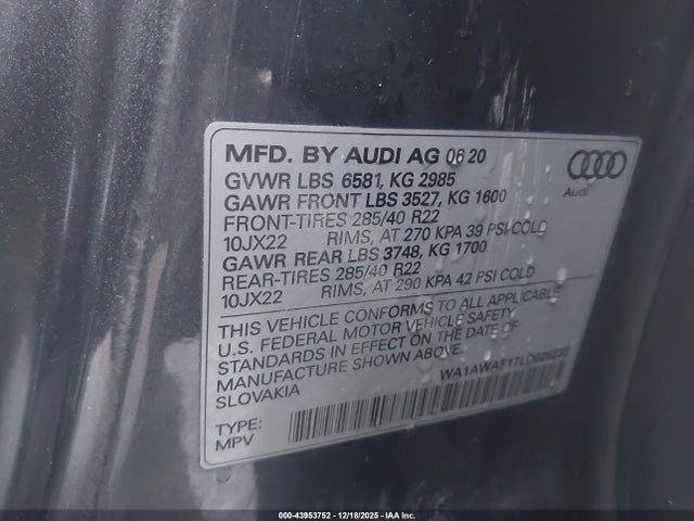 2020 AUDI SQ8 WA1AWAF17LD025235 Photo 8