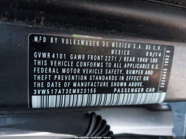 2014 VOLKSWAGEN BEETLE 3VW517AT3EM823155 Photo 8