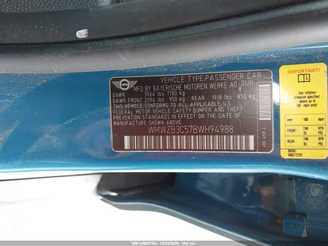 2011 MINI COOPER COUNTRYMAN WMWZB3C57BWH94988 Photo 8