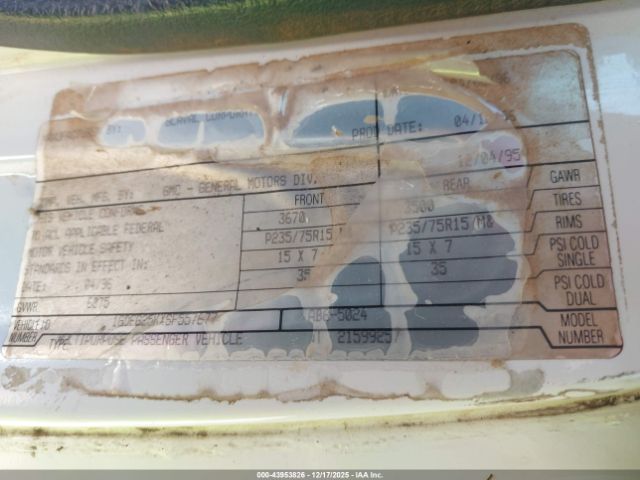 1995 GMC RALLY WAGON / VAN 1GDEG25KXSF557677 Photo 8