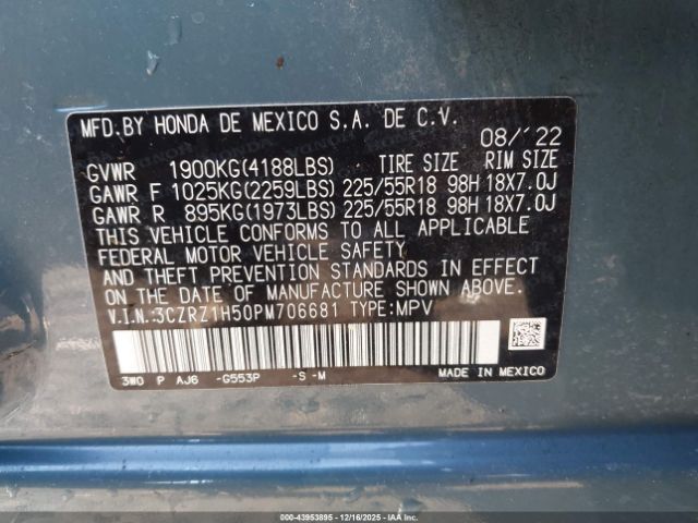 2023 HONDA HR-V 3CZRZ1H50PM706681 Photo 8