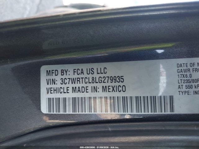 3C7WRTCL8LG279935 RAM 3500 Chassis Tradesman/slt/laramie/limited