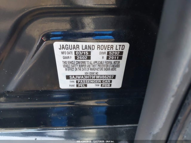 2015 JAGUAR XJ SAJWA3HT9FMV86207 Photo 8