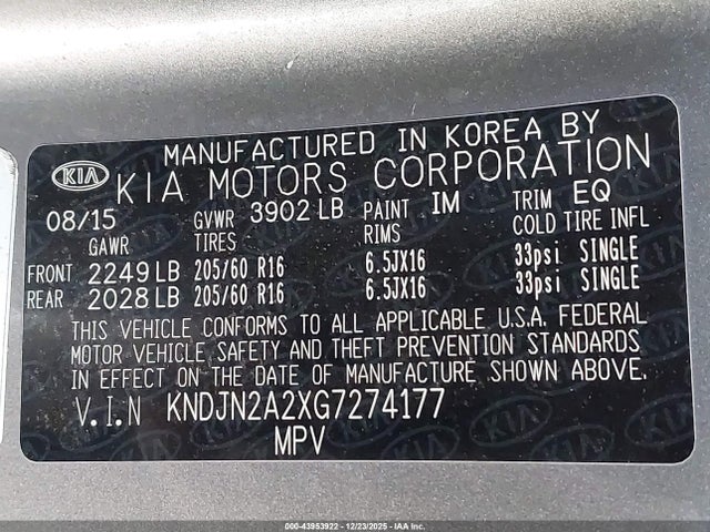 KNDJN2A2XG7274177 KIA Soul