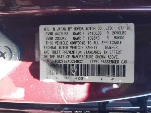 2010 ACURA TSX JH4CU2F69AC034932 Photo 8