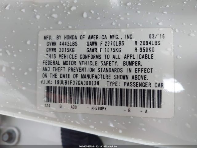 2016 ACURA TLX 19UUB1F37GA009139 Photo 8