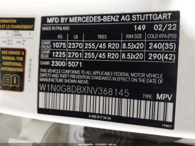 2022 MERCEDES-BENZ GLC 300 W1N0G8DBXNV368145 Photo 8