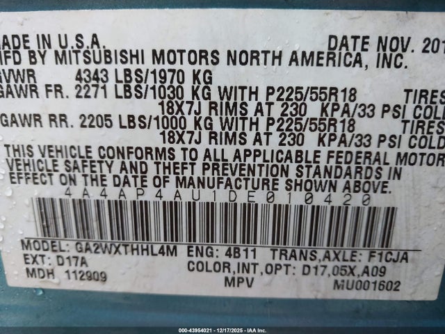 2013 MITSUBISHI OUTLANDER SPORT 4A4AP4AU1DE010420 Photo 8