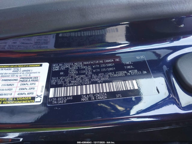 Aukcja sprzedaży 2026 Lexus Rx 350 Luxury, vin: 2T2BAMCA0TC124681, numer aukcji: 43954043