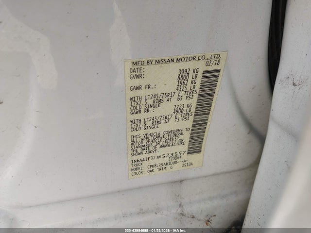 1N6AA1F37JN523557 Nissan Titan Xd S Gas