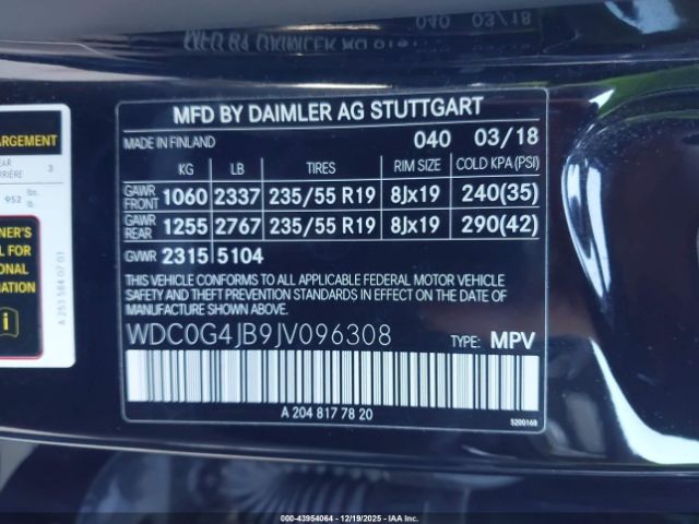 2018 MERCEDES-BENZ GLC 300 WDC0G4JB9JV096308 Photo 8