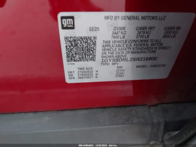 2025 CADILLAC ESCALADE 1GYS9DRL2SR216900 Photo 8