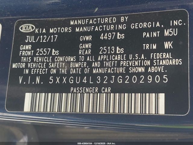 2018 KIA OPTIMA 5XXGU4L32JG202905 Photo 8