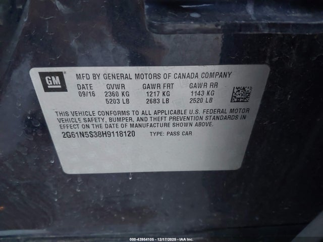 2017 CADILLAC XTS 2G61N5S38H9118120 Photo 8