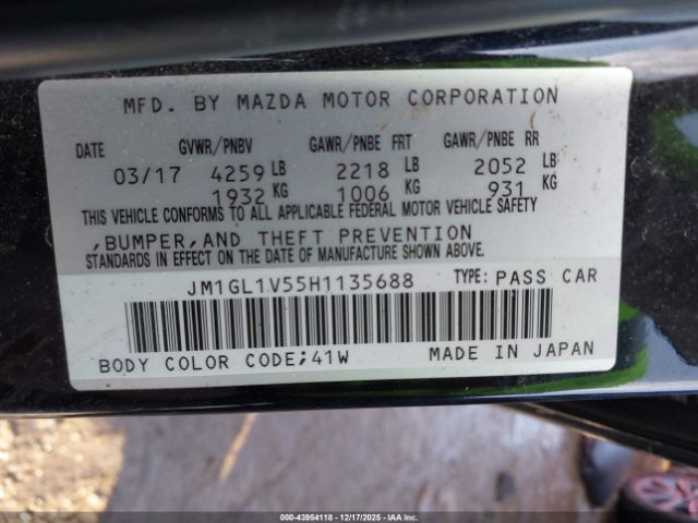 2017 MAZDA MAZDA6 JM1GL1V55H1135688 Photo 8