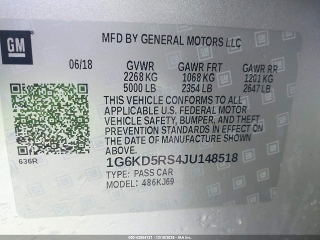 2018 CADILLAC CT6 1G6KD5RS4JU148518 Photo 8