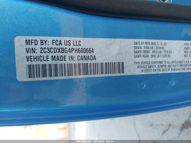 Dodge Charger Sxt 2023 2C3CDXBG4PH600664 Image 9