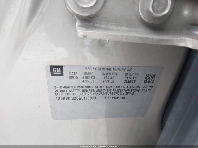 2016 CADILLAC CTS 1G6AW5SX6G0110039 Photo 8