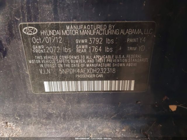 2013 HYUNDAI ELANTRA 5NPDH4AEXDH232318 Photo 8