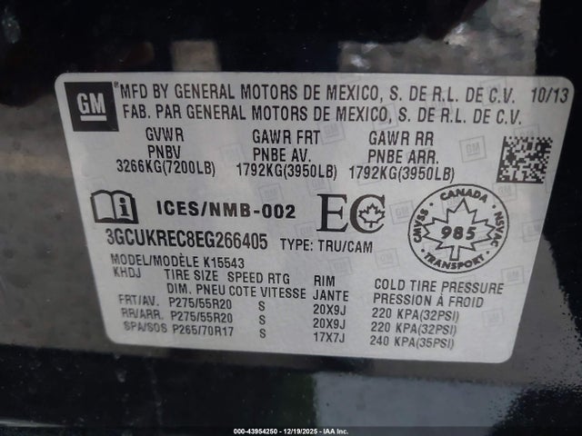 3GCUKREC8EG266405 Chevrolet Silverado 1500 1lt/2lt
