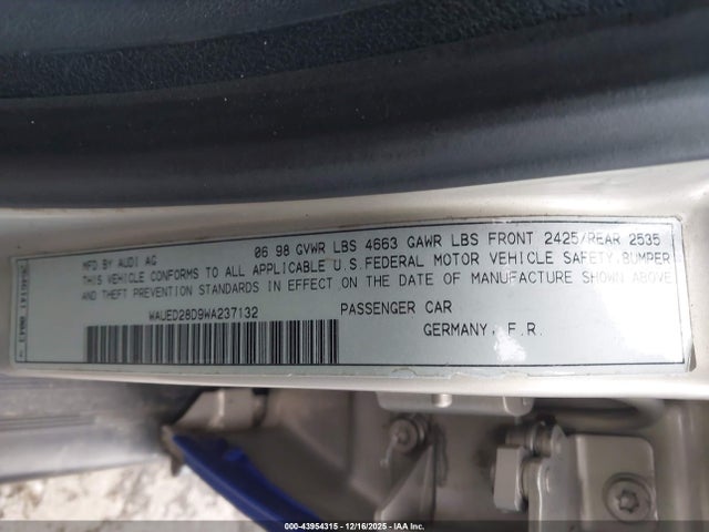 1998 AUDI A4 WAUED28D9WA237132 Photo 8