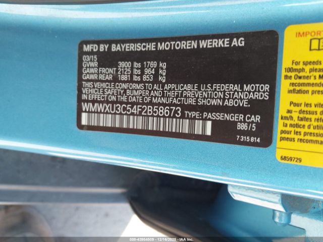 2015 MINI HARDTOP WMWXU3C54F2B58673 Photo 8