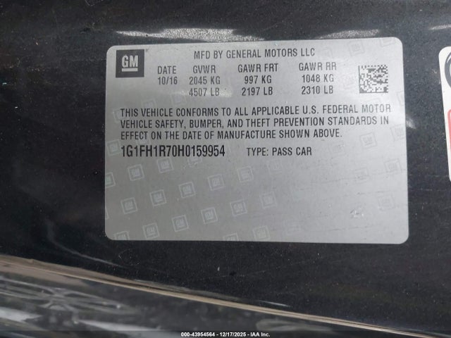 1G1FH1R70H0159954 Chevrolet CAMARO 2SS