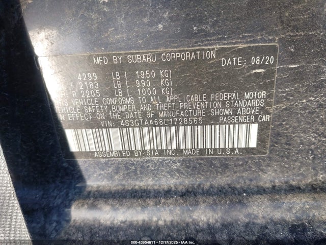 2020 SUBARU IMPREZA 4S3GTAA68L1728565 Photo 8