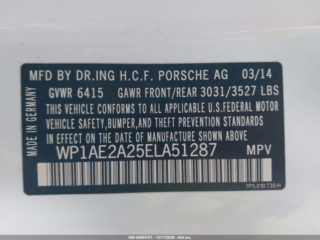 2014 PORSCHE CAYENNE HYBRID WP1AE2A25ELA51287 Photo 8