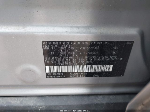 2021 TOYOTA RAV4 HYBRID 4T3LWRFV1MU019869 Photo 8