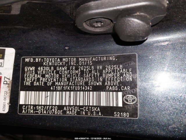 2015 TOYOTA CAMRY 4T1BF1FK1FU914342 Photo 8