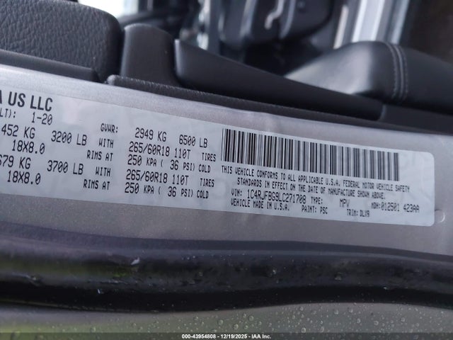 1C4RJFBG9LC271708 Jeep Grand Cherokee Limited 4x4