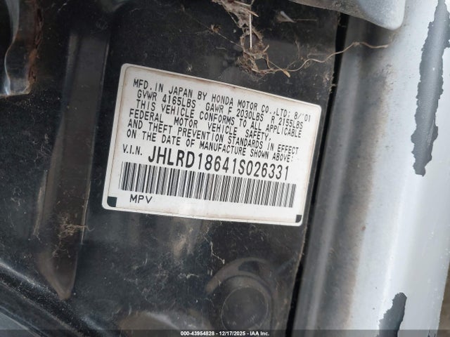 2001 HONDA CR-V JHLRD18641S026331 Photo 8