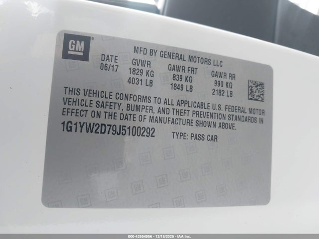 2018 CHEVROLET CORVETTE 1G1YW2D79J5100292 Photo 8