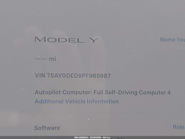 7SAYGDED9PF965987 Tesla Model Y Rwd
