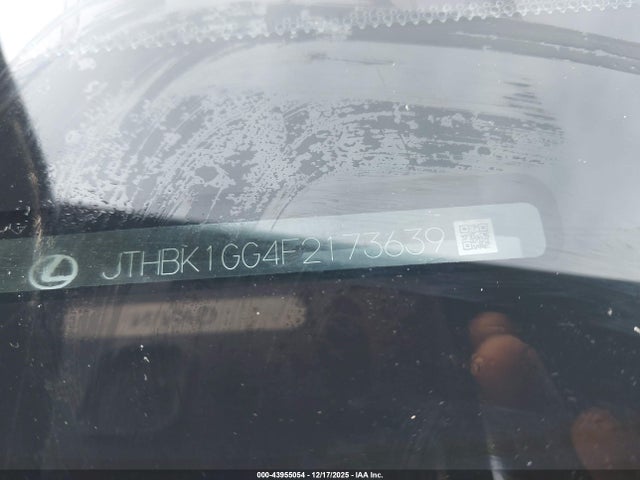 43955054 :رقم المزاد ، JTHBK1GG4F2173639 vin ، 2015 Lexus Es 350 مزاد بيع
