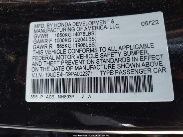 19UDE4H69PA002371 Acura Integra A-spec Technology