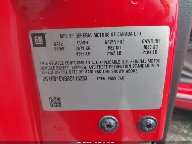 2010 CHEVROLET CAMARO 2G1FB1EV8A9116352 Photo 8