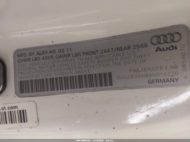 2011 AUDI A5 WAUJFAFH8BN014270 Photo 8