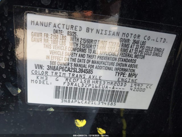Nissan Kicks Sv Fwd 2025 3N8AP6CA2SL394585 Image 9