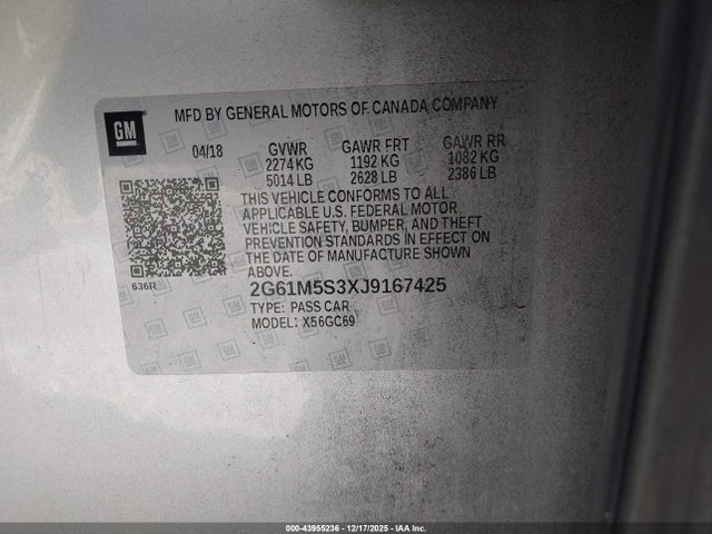2018 CADILLAC XTS 2G61M5S3XJ9167425 Photo 8