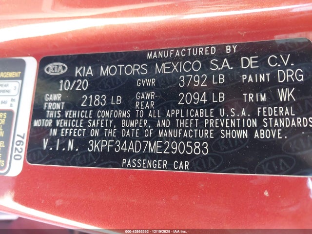 KIA Forte Gt-line 2021 3KPF34AD7ME290583 Image 9