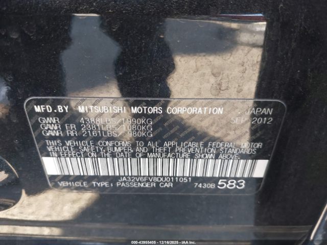 2013 MITSUBISHI LANCER JA32V6FV8DU011051 Photo 8