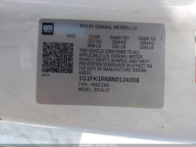 2022 CHEVROLET CAMARO 1G1FK1R68N0124308 Photo 8