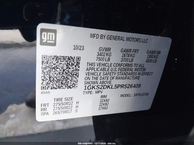 GMC Yukon 4wd Denali 2023 1GKS2DKL5PR526409 Image 9