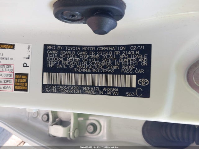Toyota COROLLA SE 2021 JTND4MBE4M3130563 Image 9