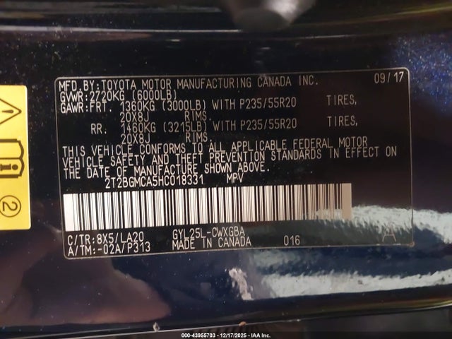 2T2BGMCA5HC018331 Lexus RX 450H