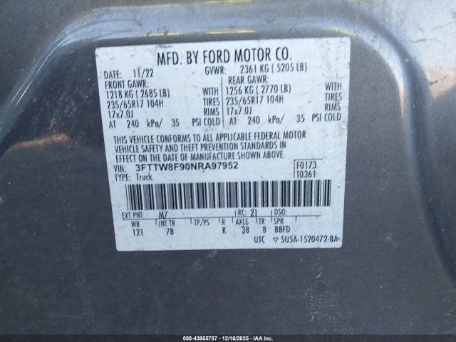 2022 FORD MAVERICK 3FTTW8F90NRA97952 Photo 8