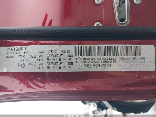 Aukcja sprzedaży 2019 Jeep Cherokee Latitude Plus Fwd, vin: 1C4PJLLB0KD284719, numer aukcji: 43955798